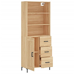 Avis vidaXL Buffet haut Chêne sonoma 69,5x34x180 cm Bois d'ingénierie