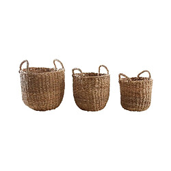 Aubry Gaspard Cache-pots en jonc naturel (Lot de 3).