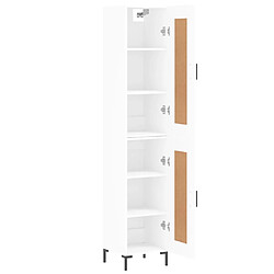 Avis vidaXL Buffet haut Blanc 34,5x34x180 cm Bois d'ingénierie