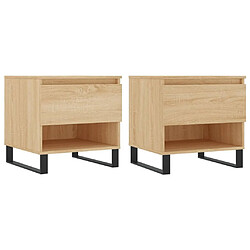 Maison Chic Lot de 2 Tables basses,Table Console pour salon chêne sonoma 50x46x50 cm bois d'ingénierie -MN10769