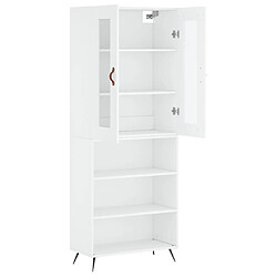 Avis vidaXL Buffet haut Blanc 69,5x34x180 cm Bois d'ingénierie