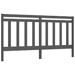 Maison Chic Tête de lit scandinave pour lit adulte,Meuble de chambre Gris 206x4x100 cm Bois massif de pin -MN22946