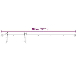 vidaXL Kit de quincaillerie de porte coulissante 200 cm Acier Blanc pas cher