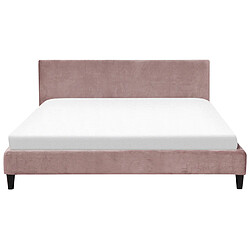 Acheter Beliani Lit double en velours rose 180x200 cm FITOU