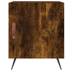 Avis vidaXL Table de chevet chêne fumé 40x40x50 cm bois d'ingénierie