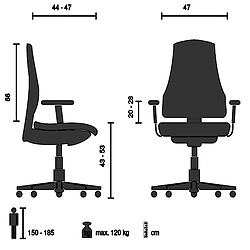 Acheter Chaise de bureau / chaise pivotante HENFIELD G Tissu gris hjh OFFICE