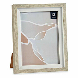 Gift Decor Cadre photo 18,8 x 23,8 x 2 cm Verre Beige Blanc Plastique (6 Unités)