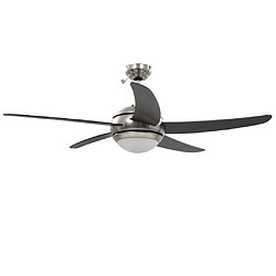 Avis vidaXL Ventilateur de plafond orné avec lampe 128 cm Marron