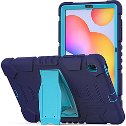 Coque en TPU antichoc avec béquille bleu marine/bleu pour votre Samsung Galaxy Tab S6 Lite P610