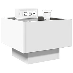 Acheter vidaXL Table de chevet avec LED infini blanc 40x40x30 cm