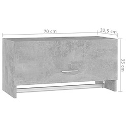 vidaXL Garde-robe gris béton 70x32,5x35 cm bois d'ingénierie pas cher