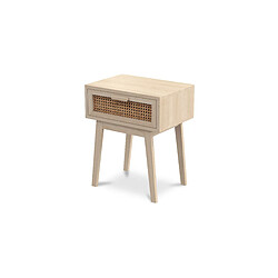 ICONIK INTERIOR Table de chevet avec tiroirs Bois Boho Bali - Yanpai Naturel