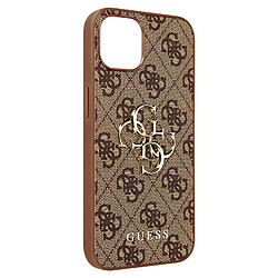 Guess Maroquinerie Coque iPhone 13 Pro Bi-matière Motif 4G avec Logo Guess marron