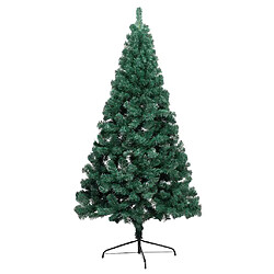 Avis vidaXL Demi-arbre de Noël artificiel pré-éclairé et boules vert 210 cm