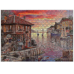 Universal 1000 pièces coucher de soleil méditerranéen puzzle bricolage puzzle jouets assemblage image déco