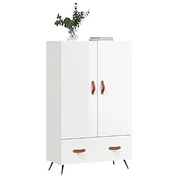 Avis vidaXL Buffet haut blanc brillant 69,5x31x115 cm bois d'ingénierie