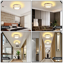 Stoex Lampe De Plafond Led 30CM Lustre En Cristal Plafonnier Moderne Pour Chambre À Coucher, Salon, Cuisine, 3000K