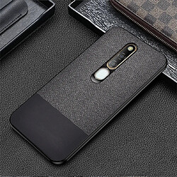 Wewoo Coque Rigide Housse de protection en tissu PU épissage antichoc pour OPPO F11 Pro Noir