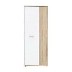 Armoire a chaussures style contemporain decor chene sonoma et blanc mat - L 69 cm