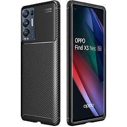 Xeptio Coque brossée noire Oppo Find X3 NEO 5G Carbon Fiber Antichoc protection - Oppo Find X3 NEO 5G