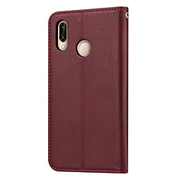 Avis Wewoo Housse Coque Étui en cuir Flip à texture de peau horizontale pour Huawei Y6 2019 / Y6 Pro 2019 / Enjoy 9eavec cadre photo et supportporte-cartes et porte-cartes vin rouge