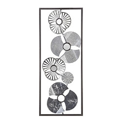 HOMEMANIA Décoration Murale Shapes - Art Mural Floral - pour Chambre, Salon - Multicolore en Métal, 25 x 3 x 61 cm