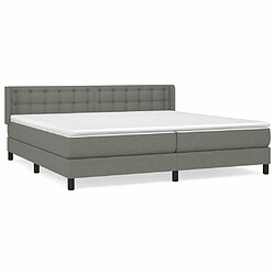 Maison Chic Lit Adulte - Lit simple Lit à sommier tapissier avec matelas moelleux - Meuble de Chambre - Gris foncé 200x200cm Tissu -MN43237