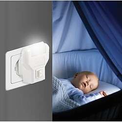 VELAMP TWILIGHT: Veilleuse LED avec interrupteur ON/OFF. Prise Verticale