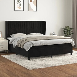 Maison Chic Lit Adulte - Lit simple Lit à sommier tapissier avec matelas moelleux - Meuble de Chambre - Noir 180x200 cm Velours -MN66271