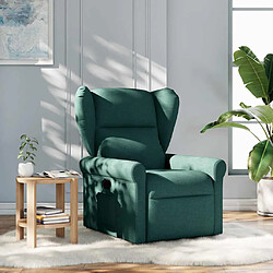 vidaXL Fauteuil inclinable Vert foncé Tissu