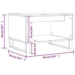 vidaXL Table basse chêne marron 60x50x40 cm bois d'ingénierie pas cher