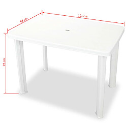 vidaXL Ensemble de bistro 3 pcs Plastique Blanc pas cher