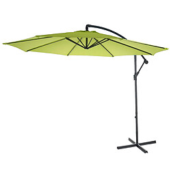 Decoshop26 Parasol déporté protection solaire Ø 3m inclinable polyester/acier 11kg citron vert sans support 04_0000950