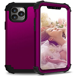 Wewoo Coque Rigide Pour iPhone 11 Pro PC + Silicone Protection anti-chute téléphone portable en trois parties violet foncé