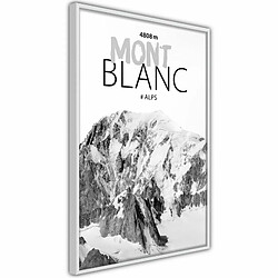 Paris Prix Affiche Murale Encadrée Peaks of the World Mont Blanc 20 x 30 cm Blanc