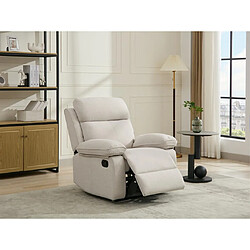 Vente-Unique Fauteuil relax en tissu chiné beige LANA