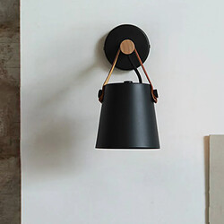 Avis Mode Moderne Nordique Applique Murale Abat-jour En Bois Lampe De Chevet Noir