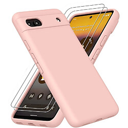 Coque Silicone Couleur Rose + 2 Verres Trempes Pour Google Pixel 6A Little Boutik®