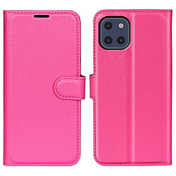 Etui en PU texture litchi, fermoir magnétique avec support rose pour votre Samsung Galaxy A03 (EU Version)