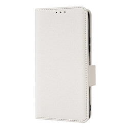 Etui en PU texture litchi, double fermoir avec support, blanc pour votre Vivo Y76 5G/Y76s 5G