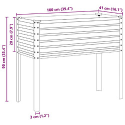 vidaXL Jardinière 100x41x90 cm acier inoxydable pas cher