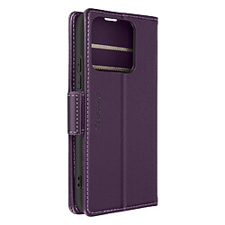 CaseMe Étui pour Xiaomi 14 Portefeuille Anti-RFID Clapet Support Horizontal Violet Foncé