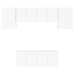 Acheter vidaXL Unités murales TV 6 pcs blanc bois d'ingénierie