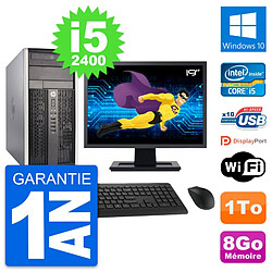 PC Tour HP Pro 6300 CMT Ecran 19" i5-2400 RAM 8Go Disque Dur 1To Windows 10 Wifi - Occasion