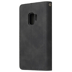 Avis Wewoo Coque Etui à rabat rétro multifonctions pour Galaxy S9 avec fente carte & support et portefeuille fermeture à glissière et cadre photo et lanière noir