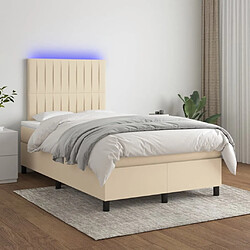 Sommier à lattes,Cadre à lattes de lit et matelas et LED pour Adulte Crème 120x200cm Tissu -MN99413