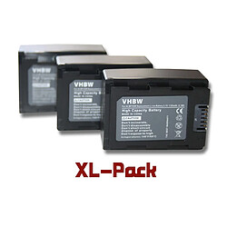 vhbw set de 3 batteries 1100mAh pour caméscope Samsung HMX-H304, HMX-H300, HMX-H300BN, HMX-H300BP, HMX-H400, HMX-H320, HMX-H320BP remplace IA-BP105R