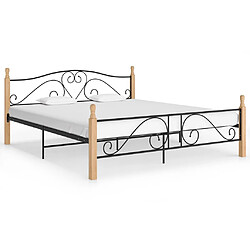 vidaXL Cadre de lit sans matelas noir métal 200x200 cm 