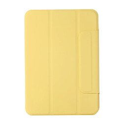 Etui en PU + TPU auto-absorbé avec support Jaune citron pour votre iPad mini (2021)