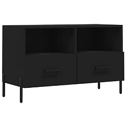 Maison Chic Meuble TV scandinave - Banc TV pour salon Noir 80x36x50 cm Bois d'ingénierie -MN25234